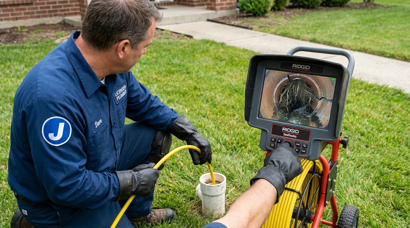 Sewer camera inspection being performed by Johns Plumbing LLC in Athens